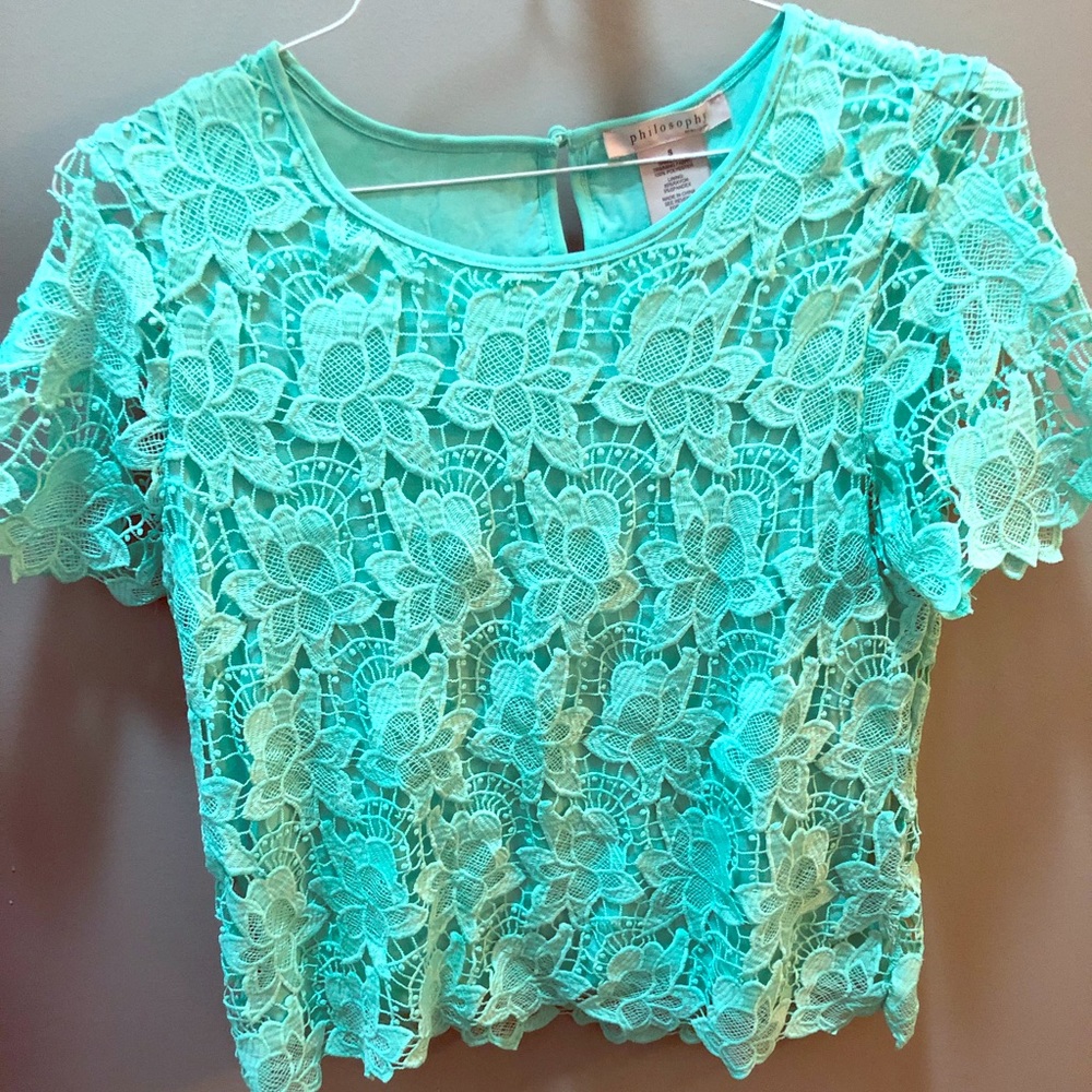 Mint Lace Top